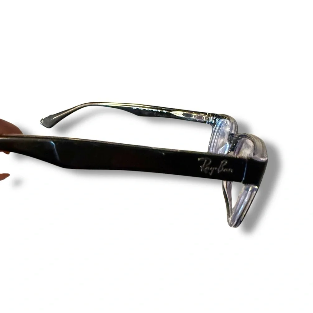 Ray-Ban Eyeglasses Frames RB51502034 Polished‎ Black On Transparent Rectangle